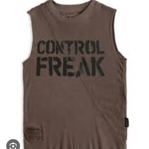 nununu Brown Sleeveless Shirt Control Freak” unisex